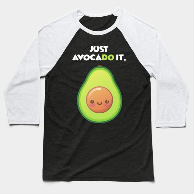 Just Avocado It Funny Food Pun Cute Kawaii Avocado for Vegan Baseball T-Shirt by Irene Koh Studio